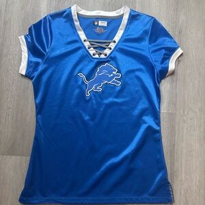 NFL Women's Blue and White V-Neck Jersey